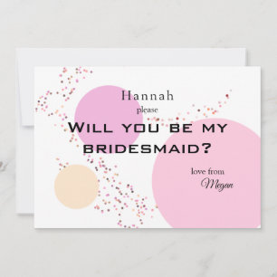 Pink Confetti Circles Bridesmaid Einladung