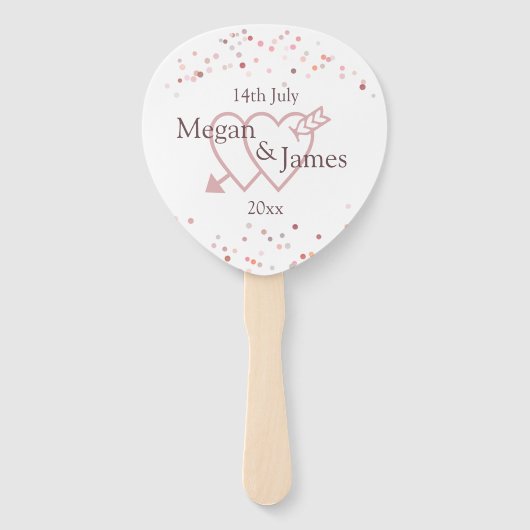 Pink Confetti Circles Fächer (Vorderseite)