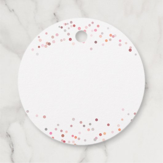Pink Confetti Circles Geschenkanhänger (Rückseite)