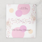 Pink Confetti Circles Platzkarte (Außenseite Aufgefaltet)