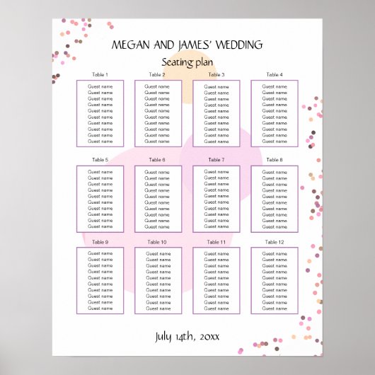 Pink Confetti Circles Poster (Vorne)