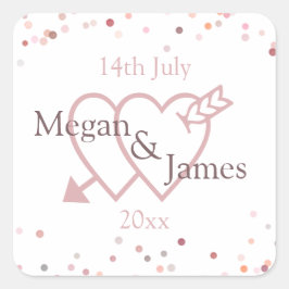 Pink Confetti Circles Quadratischer Aufkleber