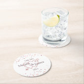 Pink Confetti Circles Runder Pappuntersetzer (Vor Ort)