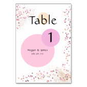 Pink Confetti Circles Tischnummer (Vorderseite)