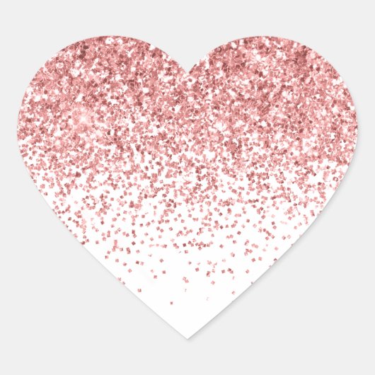 Pink Confetti Glitzy Glam Sparkle Glitzer Herz-Aufkleber (Vorderseite)