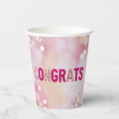 Pink Confetti "Glückwunschs" 8oz Cups Pappbecher (Vorderseite)