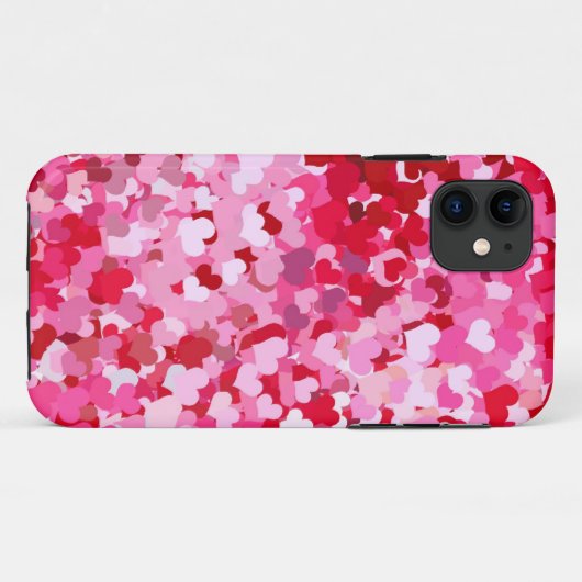 Pink Confetti Hearts Case-Mate iPhone Hülle (Rückseite (Horizontal))