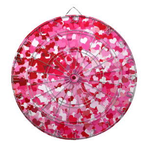 Pink Confetti Hearts Dartscheibe