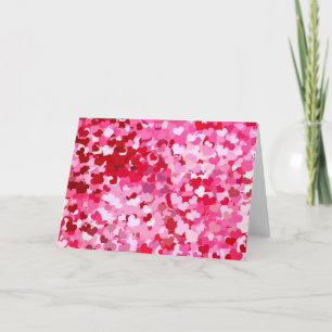 Pink Confetti Hearts Feiertagskarte