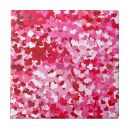 Pink Confetti Hearts Fliese