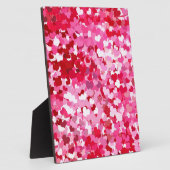 Pink Confetti Hearts Fotoplatte (Seite)