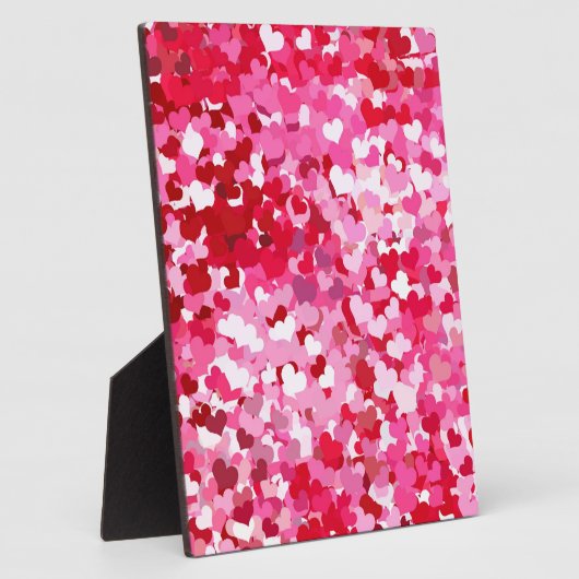 Pink Confetti Hearts Fotoplatte (Seite)