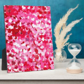 Pink Confetti Hearts Fotoplatte (Seite)