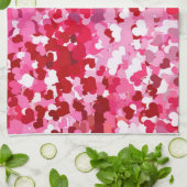 Pink Confetti Hearts Geschirrtuch (Gefaltet)