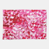 Pink Confetti Hearts Geschirrtuch (Horizontal)