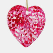 Pink Confetti Hearts Keramikornament (Rechts)