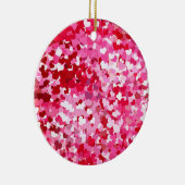 Pink Confetti Hearts Keramikornament (Rechts)