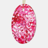 Pink Confetti Hearts Keramikornament (Links)