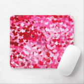 Pink Confetti Hearts Mousepad (Mit Mouse)