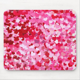 Pink Confetti Hearts Mousepad