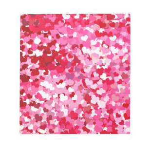Pink Confetti Hearts Notizblock