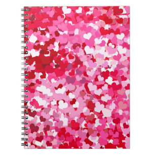 Pink Confetti Hearts Notizblock