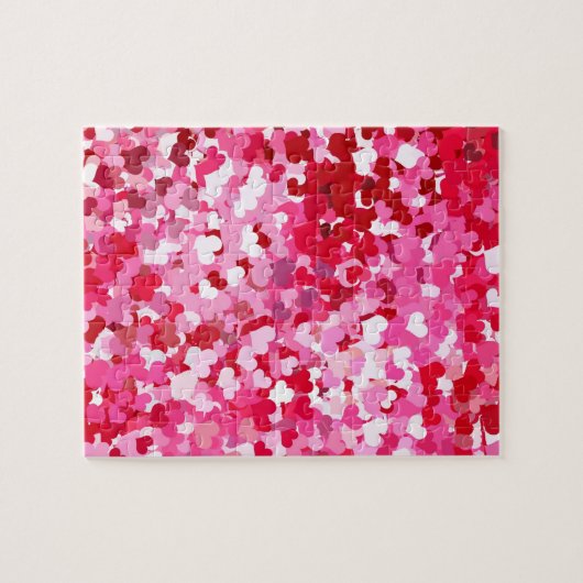 Pink Confetti Hearts Puzzle (Horizontal)