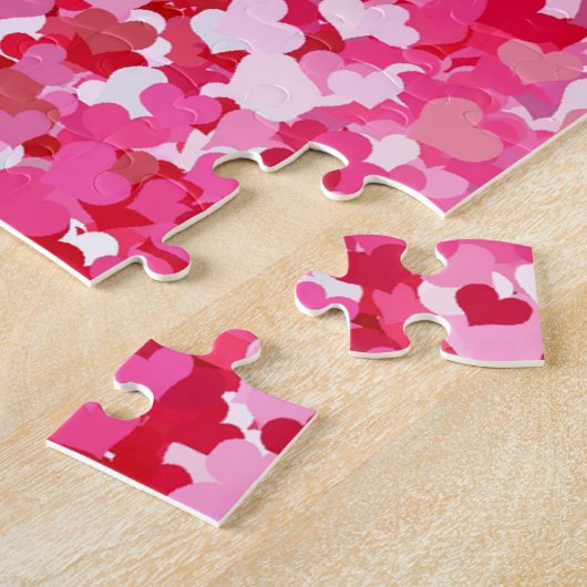 Pink Confetti Hearts Puzzle (Seite)
