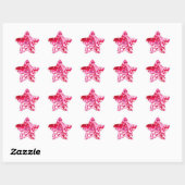 Pink Confetti Hearts Stern-Aufkleber (Blatt)