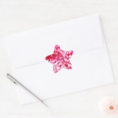 Pink Confetti Hearts Stern-Aufkleber (Umschlag)