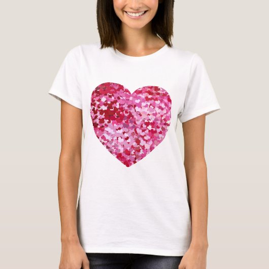Pink Confetti Hearts T-Shirt (Vorderseite)