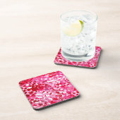 Pink Confetti Hearts Untersetzer (Rechte Seite)