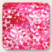 Pink Confetti Hearts Untersetzer (Vorderseite)