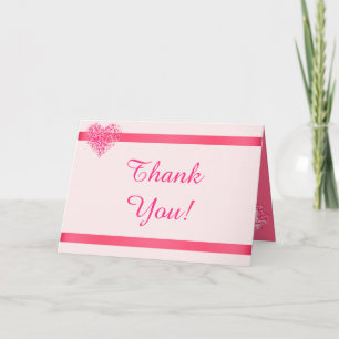 Pink Confetti Herzspurt geklappt Danke Karte