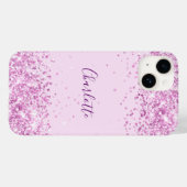 Pink Confetti Namensskript Case-Mate iPhone Hülle (Rückseite (Horizontal))