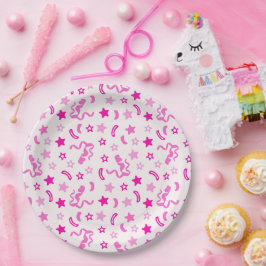 Pink Confetti Pappteller