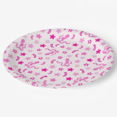 Pink Confetti Pappteller (Schrägansicht)