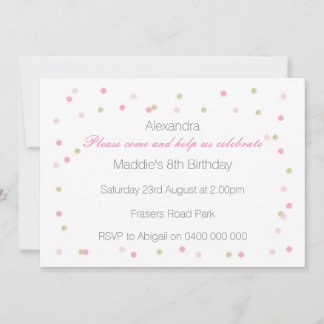 Pink Confetti Party Einladung
