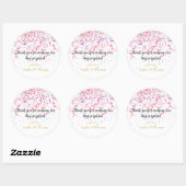 Pink Confetti Personalisiert Wedding Party Gefalle Runder Aufkleber (Blatt)