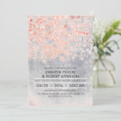 Pink Confetti Vintage Wedding Einladung (Stehend Vorderseite)