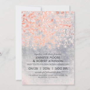 Pink Confetti Vintage Wedding Einladung