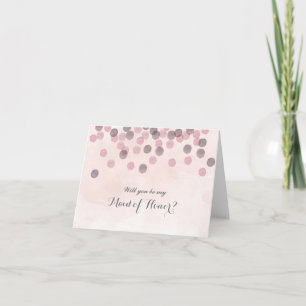 Pink Confetti Will You Be My Maid of Honor Card Einladung