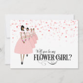 Pink Confetti wird mein Blumenmädchen sein ethnisc Einladung (Vorderseite)