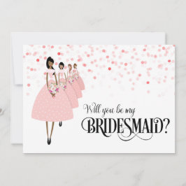 Pink Confetti wird meine Brautjungfrau sein Einladung