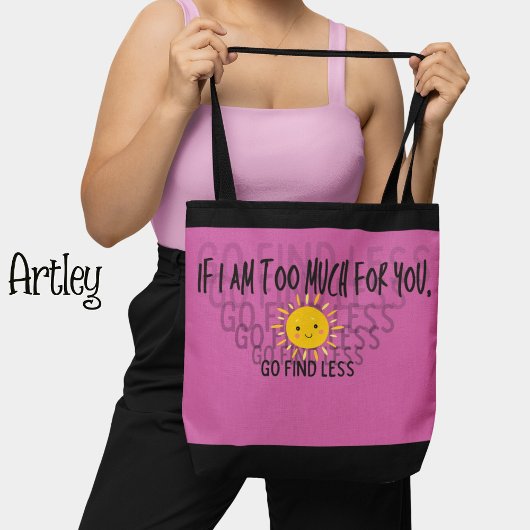 Pink Confident Woman Happy Sunshine Tasche