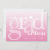 Pink ConGRADulationen Abschluss Glückwunsch (Vorderseite)