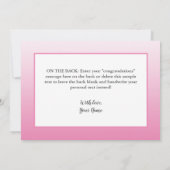 Pink ConGRADulationen Abschluss Glückwunsch (Rückseite)