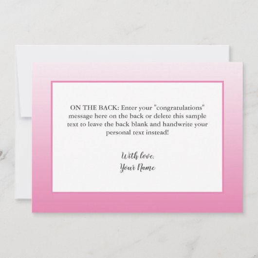 Pink ConGRADulationen Abschluss Glückwunsch (Rückseite)