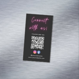 Pink Connect mit US Instagram Facebook Qr Code Magnetische Visitenkarte