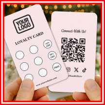 Pink Connect With Us Social QR-Code Treuekarte